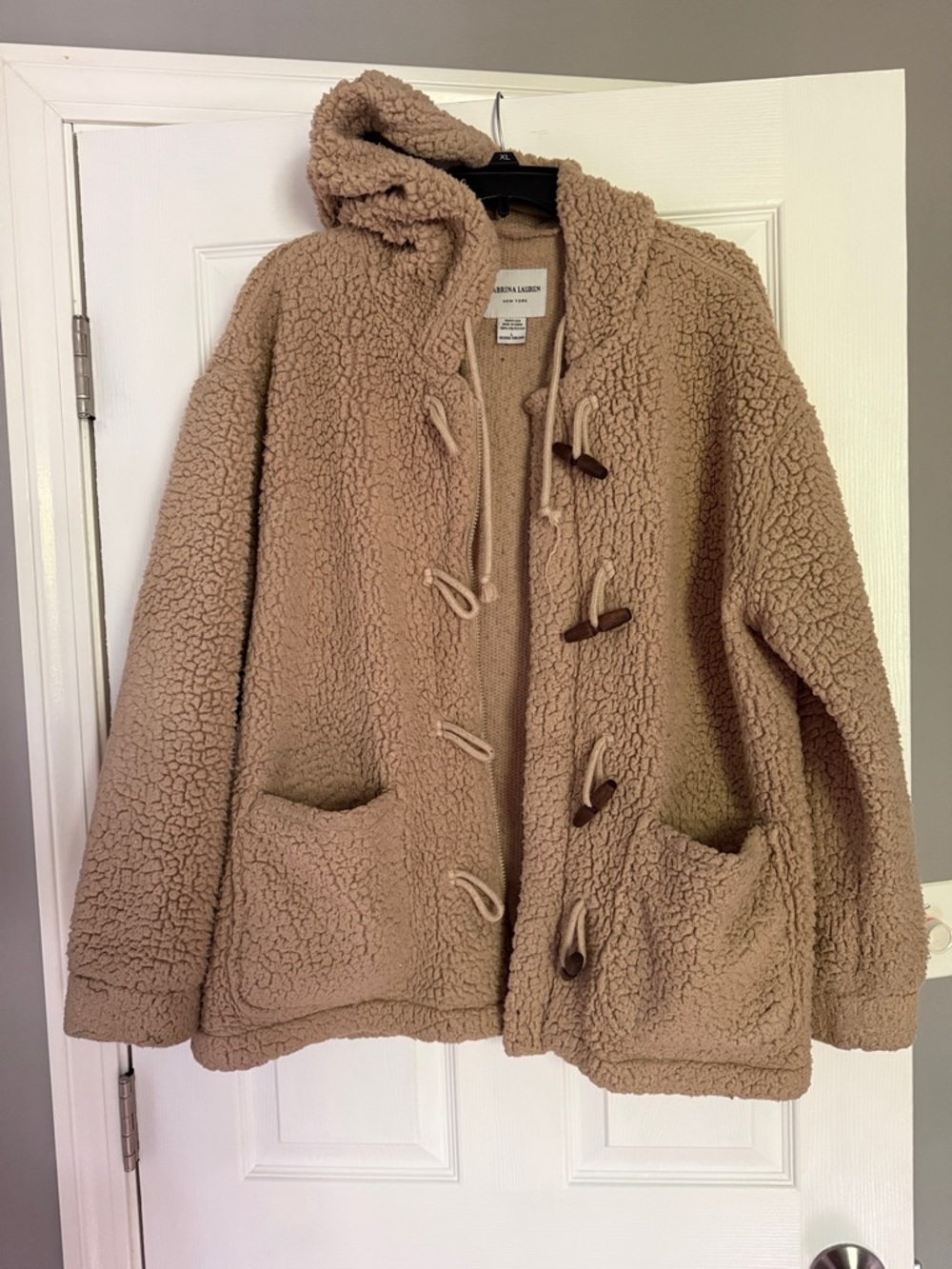 Cozy Sherpa Toggle Hooded Jacket - Tan/Beige